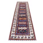 2'8"x10' Khorjin Design Colorful Runner Super Kazak Pure Wool Hand Knotted Oriental Rug Sh52267