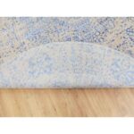 8'x8' Blue Wool and Silk Mamluk Design Jacquard Hand Loomed Round Oriental Rug Sh58118 - Image 5