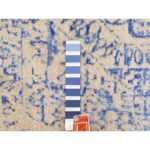 8'x8' Blue Wool and Silk Mamluk Design Jacquard Hand Loomed Round Oriental Rug Sh58118 - Image 8