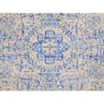 8'x8' Blue Wool and Silk Mamluk Design Jacquard Hand Loomed Round Oriental Rug Sh58118 - Image 9