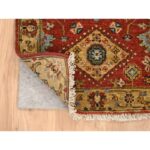 2'1"x3' Red-Gold, Karajeh Design, with Geometric Medallions Design, Hand Knotted, Pure Wool, Oriental Rug Sh64535 - Image 3