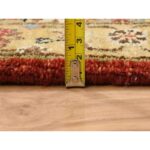 2'1"x3' Red-Gold, Karajeh Design, with Geometric Medallions Design, Hand Knotted, Pure Wool, Oriental Rug Sh64535 - Image 7