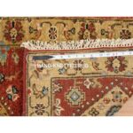 2'1"x3' Red-Gold, Karajeh Design, with Geometric Medallions Design, Hand Knotted, Pure Wool, Oriental Rug Sh64535 - Image 8