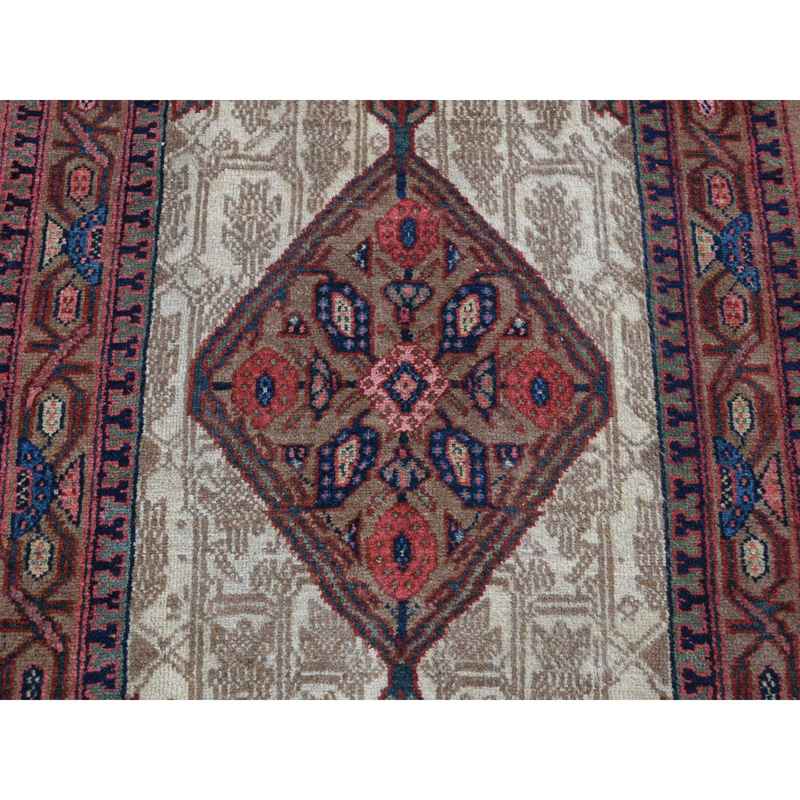 3'2"x14'10" Taupe Brown, Antique Persian Camel Hair Serab, Pure Wool, Hand Knotted, Clean, Sides and Ends Professionally Secured, Wide and Extra Long Runner, Oriental Rug Sh80729 - Image 3