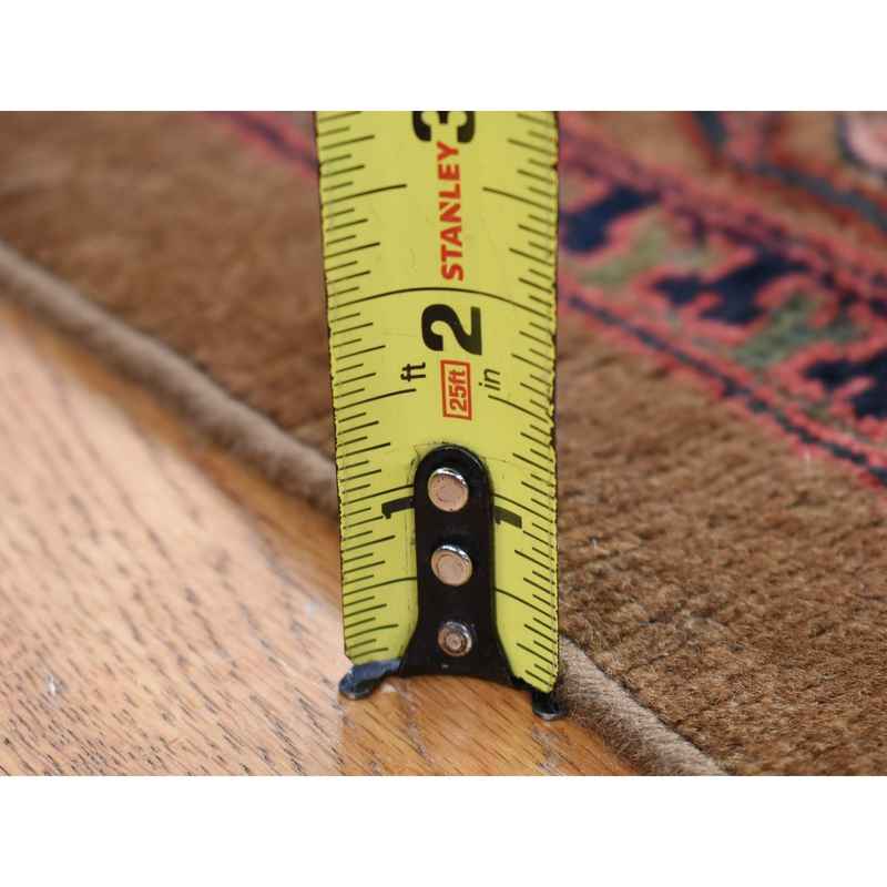 3'2"x14'10" Taupe Brown, Antique Persian Camel Hair Serab, Pure Wool, Hand Knotted, Clean, Sides and Ends Professionally Secured, Wide and Extra Long Runner, Oriental Rug Sh80729 - Image 6