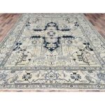 9'x12' Coin Grey, Hand Knotted, Soft Wool, Natural Dyes, Dense Weave,  Peshawar with Serapi Heriz Design, Oriental Rug Sh85446 - Image 2