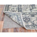 9'x12' Coin Grey, Hand Knotted, Soft Wool, Natural Dyes, Dense Weave,  Peshawar with Serapi Heriz Design, Oriental Rug Sh85446 - Image 4