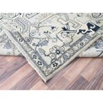 9'x12' Coin Grey, Hand Knotted, Soft Wool, Natural Dyes, Dense Weave,  Peshawar with Serapi Heriz Design, Oriental Rug Sh85446 - Image 6