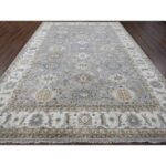 9'10"x13'8" Medium Gray, Pure Wool, Karajeh and Geometric Design, Hand Knotted, Oriental Rug Sh10072 - Image 2