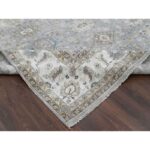 9'10"x13'8" Medium Gray, Pure Wool, Karajeh and Geometric Design, Hand Knotted, Oriental Rug Sh10072 - Image 6