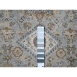 2'6"x18' Misty Gray, Karajeh and Geometric Design, Natural Wool, Hand Knotted, XL Runner, Oriental Rug Sh10075 - Image 4