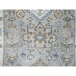 2'6"x18' Misty Gray, Karajeh and Geometric Design, Natural Wool, Hand Knotted, XL Runner, Oriental Rug Sh10075 - Image 5