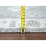 2'6"x18' Misty Gray, Karajeh and Geometric Design, Natural Wool, Hand Knotted, XL Runner, Oriental Rug Sh10075 - Image 7