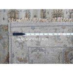 2'6"x18' Misty Gray, Karajeh and Geometric Design, Natural Wool, Hand Knotted, XL Runner, Oriental Rug Sh10075 - Image 8