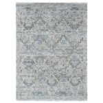 8'4"x11'6" Cloud Gray, Heriz All Over Design, 100% Pure Wool, Zero Pile, Shaved Low, Hand Knotted, Natural Dyes, Oriental Rug Sh10123