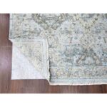 8'4"x11'6" Cloud Gray, Heriz All Over Design, 100% Pure Wool, Zero Pile, Shaved Low, Hand Knotted, Natural Dyes, Oriental Rug Sh10123 - Image 4
