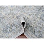 8'4"x11'6" Cloud Gray, Heriz All Over Design, 100% Pure Wool, Zero Pile, Shaved Low, Hand Knotted, Natural Dyes, Oriental Rug Sh10123 - Image 5