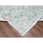 8'4"x11'6" Cloud Gray, Heriz All Over Design, 100% Pure Wool, Zero Pile, Shaved Low, Hand Knotted, Natural Dyes, Oriental Rug Sh10123 - Image 6
