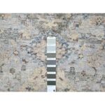 8'4"x11'6" Cloud Gray, Heriz All Over Design, 100% Pure Wool, Zero Pile, Shaved Low, Hand Knotted, Natural Dyes, Oriental Rug Sh10123 - Image 7