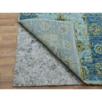 2'6"x14' Arctic Blue, Organic Wool, Hand Knotted, Vegetable Dyes Denser Weave, Agra, Shah Abbas Floral Design, Runner Oriental Rug Sh76050 - Image 3