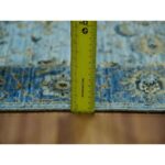 2'6"x14' Arctic Blue, Organic Wool, Hand Knotted, Vegetable Dyes Denser Weave, Agra, Shah Abbas Floral Design, Runner Oriental Rug Sh76050 - Image 6