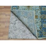 2'8"x29'10" Celeste Blue, High Quality Wool, Natural Dyes, Shah Abbas Floral Vines Design, Hand Knotted, XL Runner Oriental Agra Rug Sh76054 - Image 3