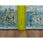 2'8"x29'10" Celeste Blue, High Quality Wool, Natural Dyes, Shah Abbas Floral Vines Design, Hand Knotted, XL Runner Oriental Agra Rug Sh76054 - Image 6