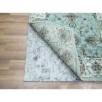2'7"x14' Morning Blue, Agra, Shah Abbas Flower Vines Design, Luxurious Wool, Veggie Dyes, Hand Knotted, Denser Weave, Runner, Oriental Rug Sh76116 - Image 3