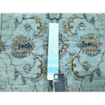 2'7"x14' Morning Blue, Agra, Shah Abbas Flower Vines Design, Luxurious Wool, Veggie Dyes, Hand Knotted, Denser Weave, Runner, Oriental Rug Sh76116 - Image 4
