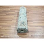 2'7"x14' Morning Blue, Agra, Shah Abbas Flower Vines Design, Luxurious Wool, Veggie Dyes, Hand Knotted, Denser Weave, Runner, Oriental Rug Sh76116 - Image 5