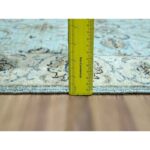 2'7"x14' Morning Blue, Agra, Shah Abbas Flower Vines Design, Luxurious Wool, Veggie Dyes, Hand Knotted, Denser Weave, Runner, Oriental Rug Sh76116 - Image 6