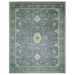 12'x15' Charcoal Gray, Agra, Small Medallion with Oushak Design, Hand Knotted, Pure Wool, Denser Weave, Natural Dyes, Oversized, Oriental Rug Sh76117