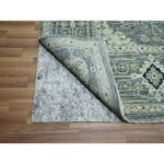 12'x15' Charcoal Gray, Agra, Small Medallion with Oushak Design, Hand Knotted, Pure Wool, Denser Weave, Natural Dyes, Oversized, Oriental Rug Sh76117 - Image 4