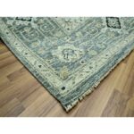 12'x15' Charcoal Gray, Agra, Small Medallion with Oushak Design, Hand Knotted, Pure Wool, Denser Weave, Natural Dyes, Oversized, Oriental Rug Sh76117 - Image 6
