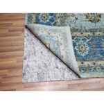 9'10"x13'9" Celeste Blue, Shah Abbas Flower Pattern, Natural Dyes, Denser Weave, Traditional Agra Design, Pure Wool, Hand Knotted, Oriental Rug Sh76122 - Image 4