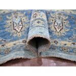 9'10"x13'9" Celeste Blue, Shah Abbas Flower Pattern, Natural Dyes, Denser Weave, Traditional Agra Design, Pure Wool, Hand Knotted, Oriental Rug Sh76122 - Image 5