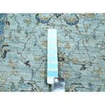 2'8"x16'1" Sky Blue, All Over Shah Abbas Flower Design, Natural Dyes, Agra, Pure Wool, Densely Woven, Hand Knotted, XL Runner, Oriental Rug Sh76128 - Image 4