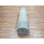 2'8"x16'1" Sky Blue, All Over Shah Abbas Flower Design, Natural Dyes, Agra, Pure Wool, Densely Woven, Hand Knotted, XL Runner, Oriental Rug Sh76128 - Image 5