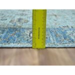 2'8"x16'1" Sky Blue, All Over Shah Abbas Flower Design, Natural Dyes, Agra, Pure Wool, Densely Woven, Hand Knotted, XL Runner, Oriental Rug Sh76128 - Image 6