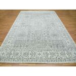 9'x12'2" Diamond White, Mamluk Dynasty Pattern, Tone on Tone, Undyed Vibrant Wool, Hand Knotted, Oriental Rug Sh79987 - Image 3