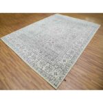 9'x12'2" Diamond White, Mamluk Dynasty Pattern, Tone on Tone, Undyed Vibrant Wool, Hand Knotted, Oriental Rug Sh79987 - Image 4
