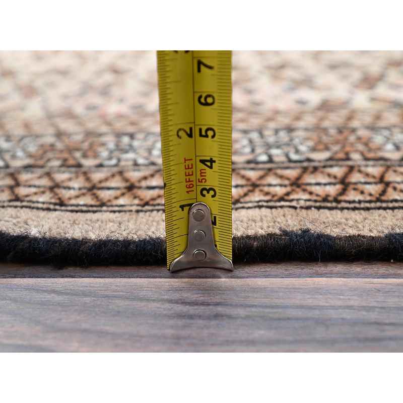 4'5"x6'3" Desert Sand Orange, Vintage Persian Tourkaman With Repetitive All Over Design, Hand Knotted Abrash Distressed Evenly Worn Organic Wool, Cropped Thin Oriental Rug Sh86050 - Image 6