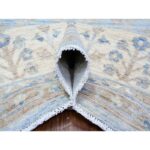 9'1"x12' Steel Blue, Washed Out Peshawar with All Over Floral Design, Pure Wool, Distressed, Hand Knotted, Oriental Rug Sh88298 - Image 5
