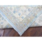 9'1"x12' Steel Blue, Washed Out Peshawar with All Over Floral Design, Pure Wool, Distressed, Hand Knotted, Oriental Rug Sh88298 - Image 6
