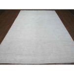 8'9"x11'9" Titan White, Shabby Chic, Single Color, Natural Dyes With Plain Design, Pure And Soft Wool, Modern Peshawar, Hand Knotted, Oriental Rug Sh88776 - Image 2