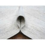 8'9"x11'9" Titan White, Shabby Chic, Single Color, Natural Dyes With Plain Design, Pure And Soft Wool, Modern Peshawar, Hand Knotted, Oriental Rug Sh88776 - Image 5