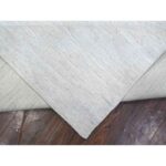8'9"x11'9" Titan White, Shabby Chic, Single Color, Natural Dyes With Plain Design, Pure And Soft Wool, Modern Peshawar, Hand Knotted, Oriental Rug Sh88776 - Image 6
