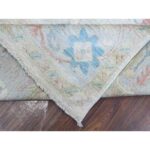 8'9"x12' Silver Gray, Afghan Angora Oushak, Wool Weft, Hand Knotted With All Over Tribal Flower Design, Vegetable Dyes, Oriental Rug Sh88863 - Image 5