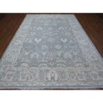 8'9"x11'6" Lazy Gray, Hand Knotted Shiny Wool, Natural Dyes, Fine Silver Wash Peshawar All Over Design, Oriental Rug Sh88982 - Image 2