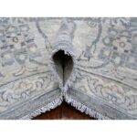8'9"x11'6" Lazy Gray, Hand Knotted Shiny Wool, Natural Dyes, Fine Silver Wash Peshawar All Over Design, Oriental Rug Sh88982 - Image 5